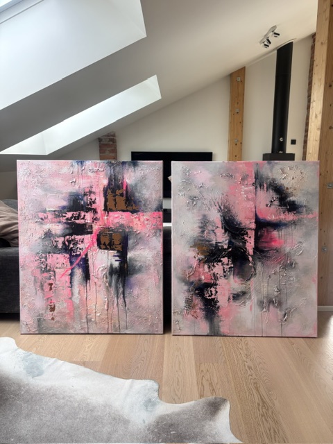 Dust (sold) & Rose (Diptych), 2026
