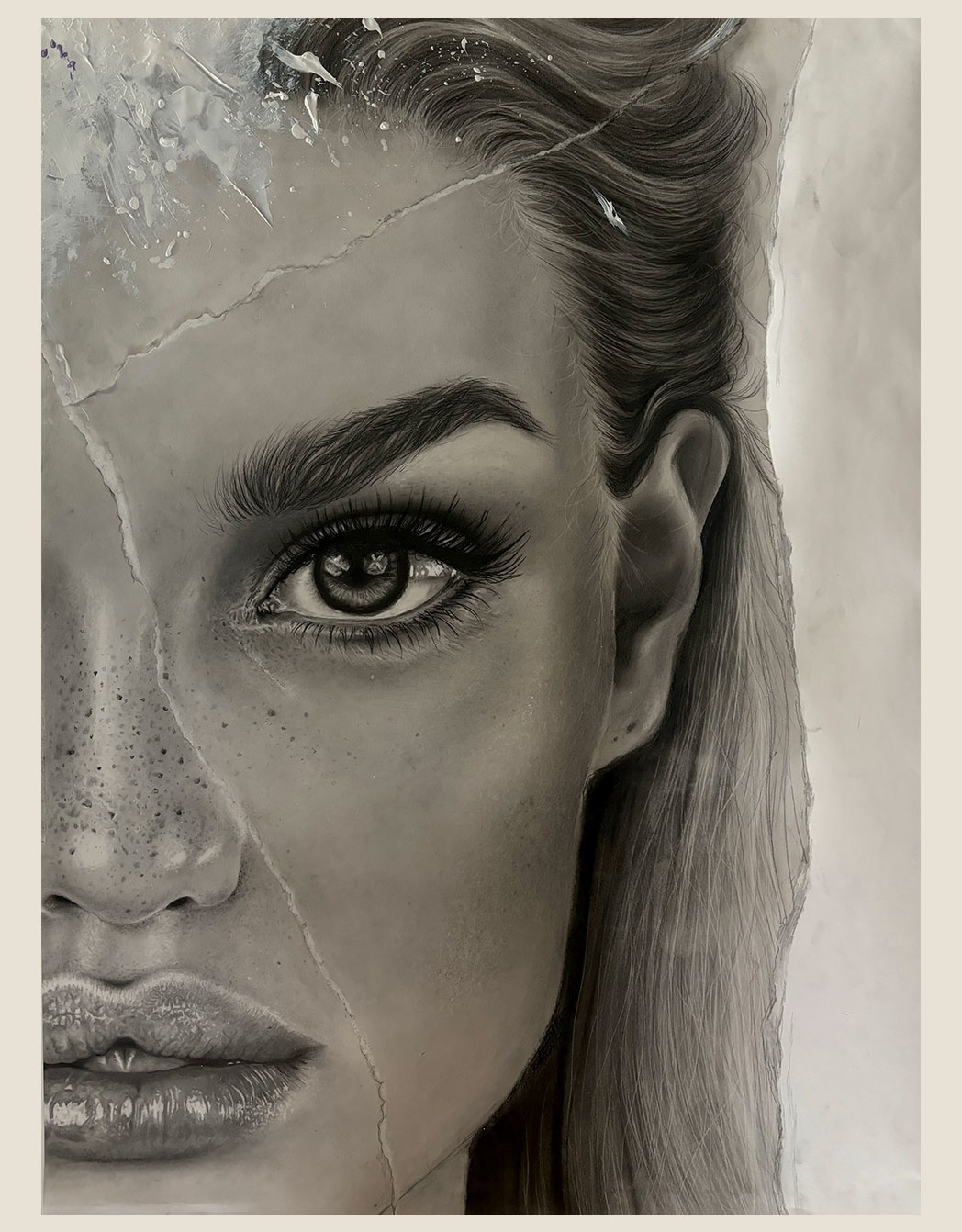 Fracture II, 2023 — Charcoal and pencil on paper